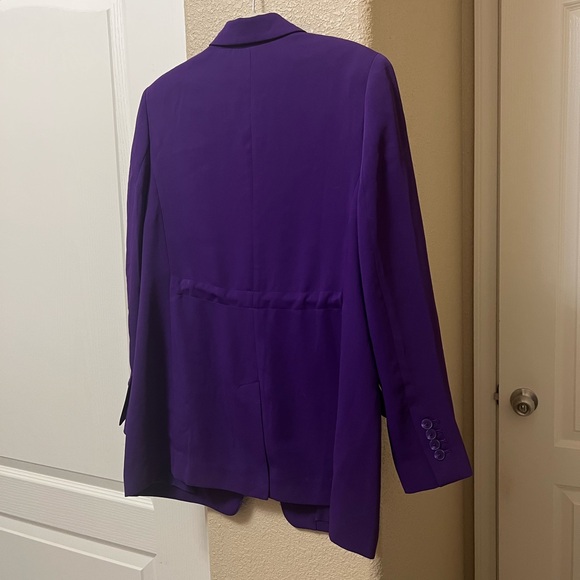 Express Stylist Cinch Waist Boyfriend Blazer - PURPLE - Medium - Picture 5 of 15